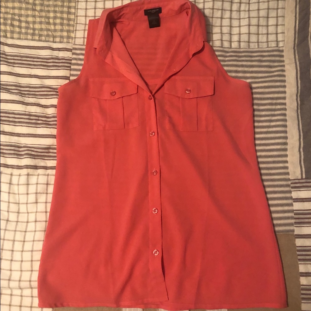 Salmon Ann Taylor blouse tank